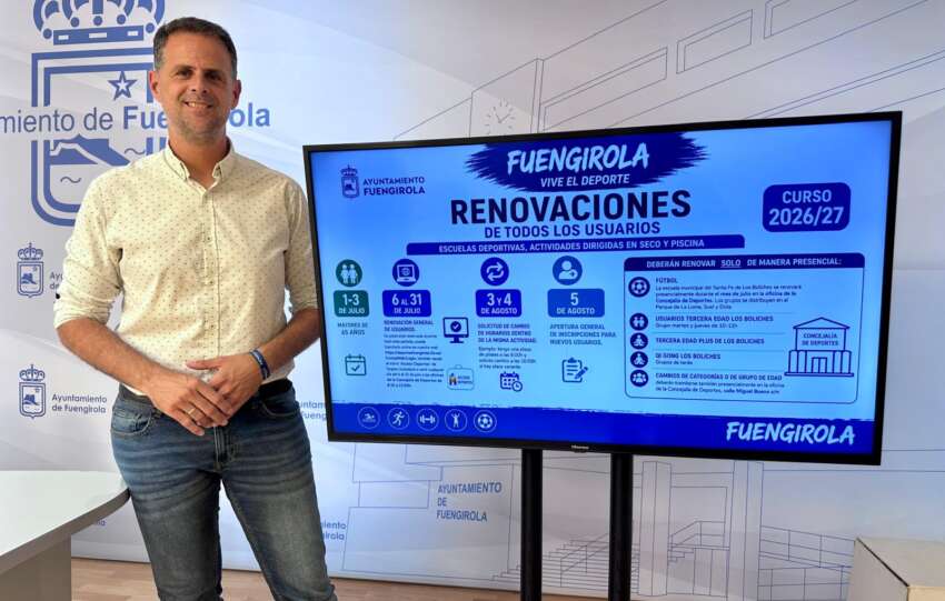 Julio Rodriguez informa del proceso de renovacion de plazas de actividades deportivas