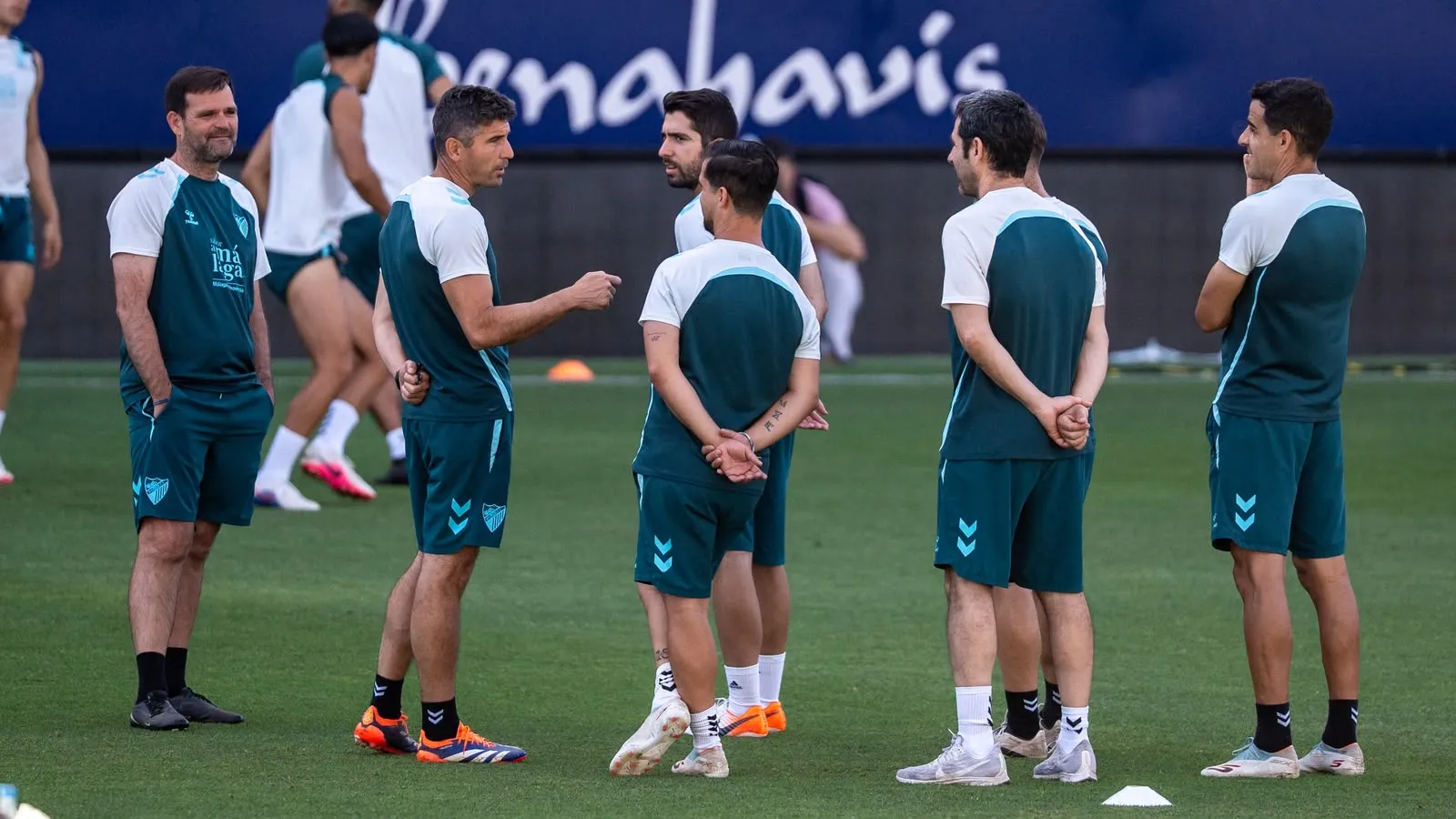 entrenamiento malaga cf la rosaleda funes cuerpo tecnico