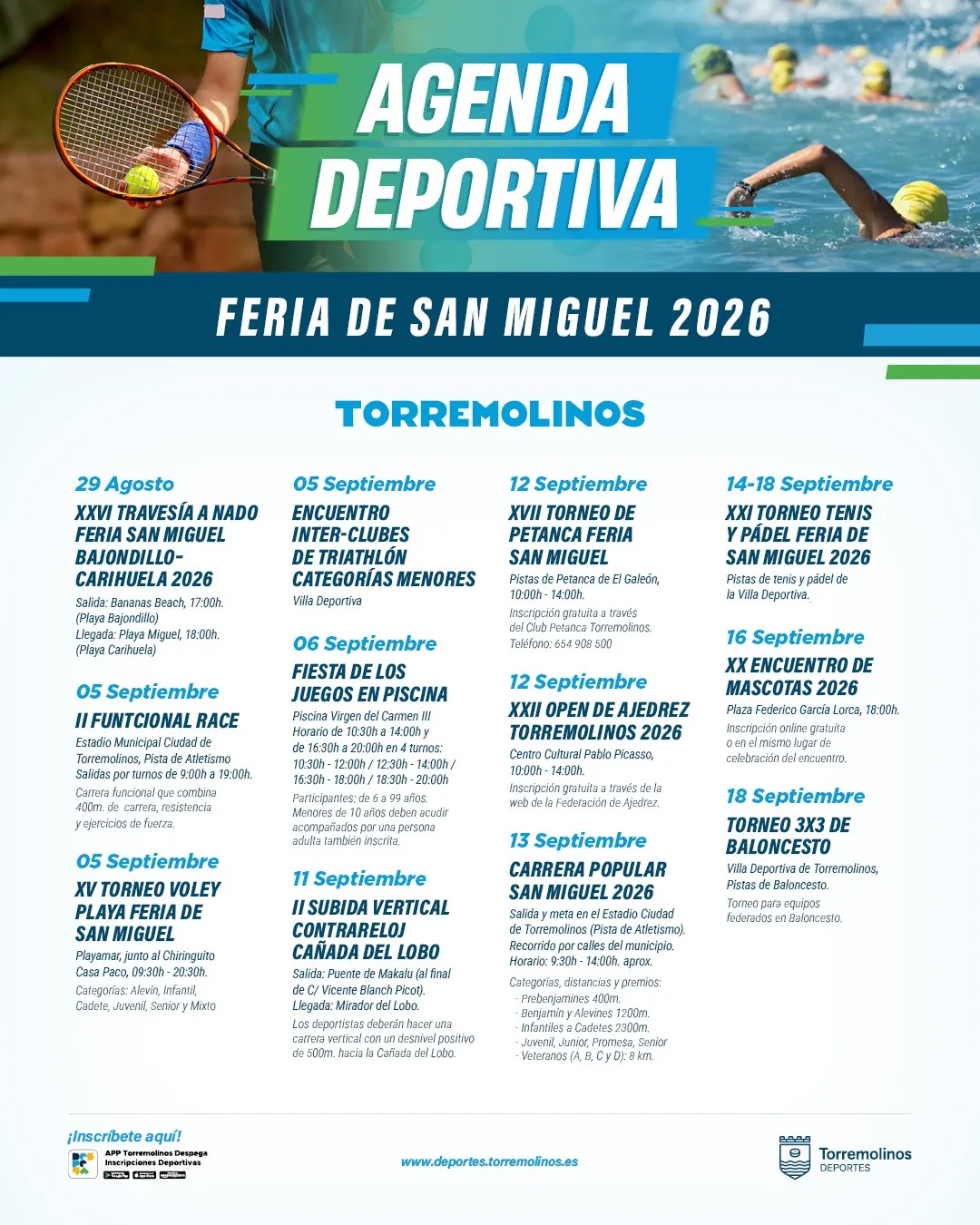 Torremolinos organiza una intensa agenda deportiva en septiembre como antesala a la feria de San Miguel 6 50 - AGENDA DEPORTIVA FERIA SAN MIGUEL TORREMOLINOS