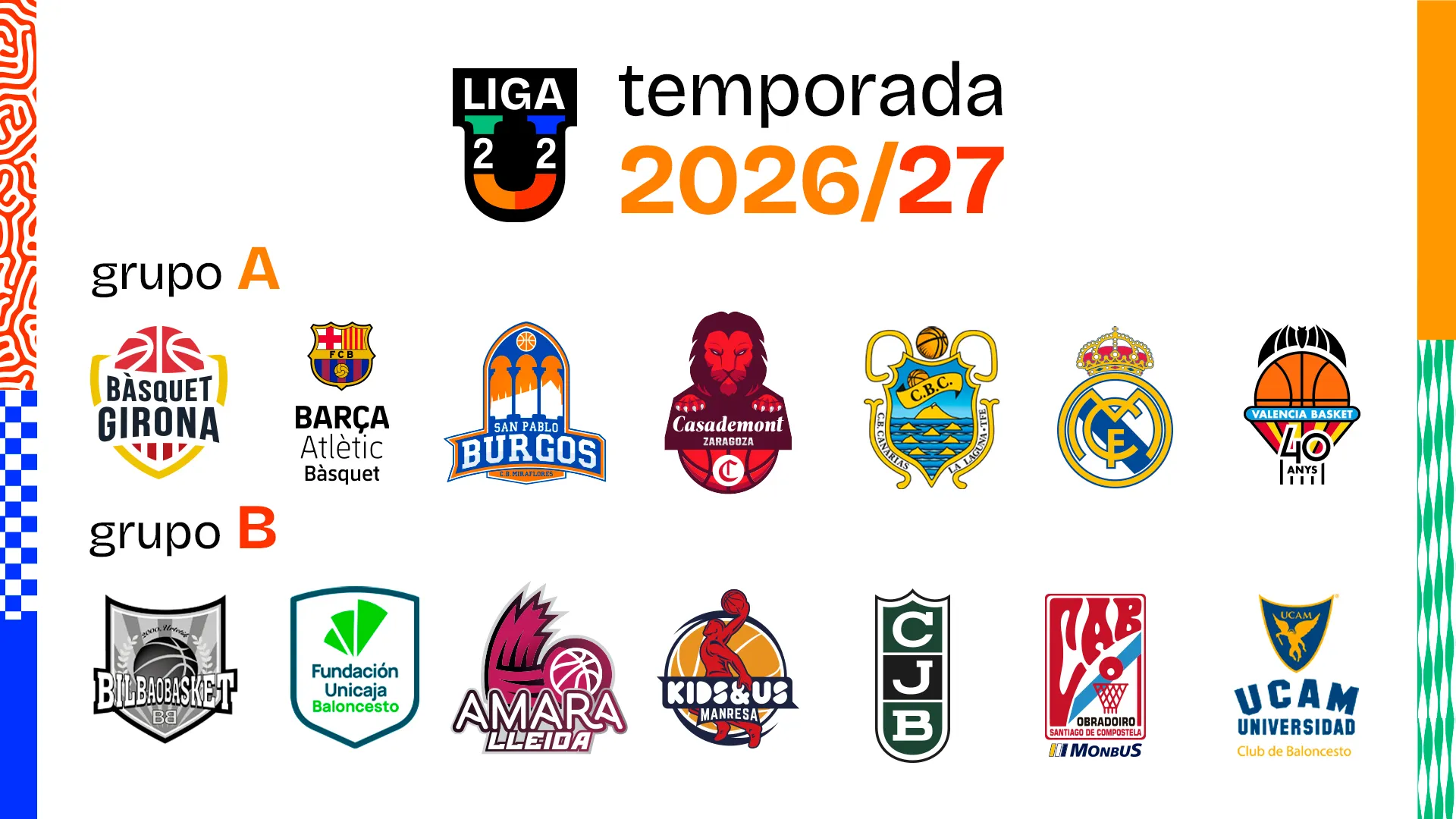 EQUIPOS LIGA U 26 27