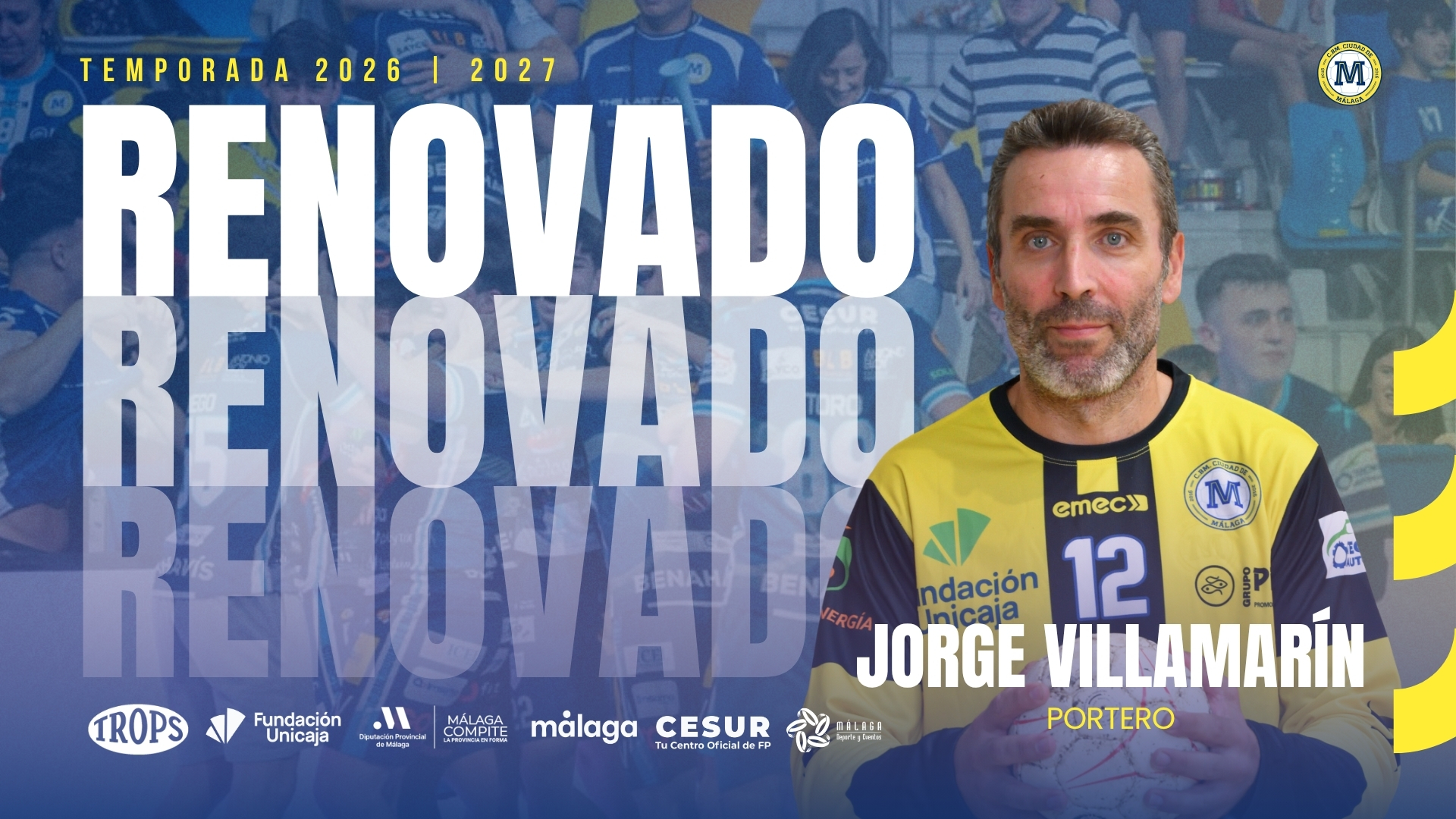 Villamarín seguirá liderando la portería del Trops Málaga en su apuesta por el ascenso