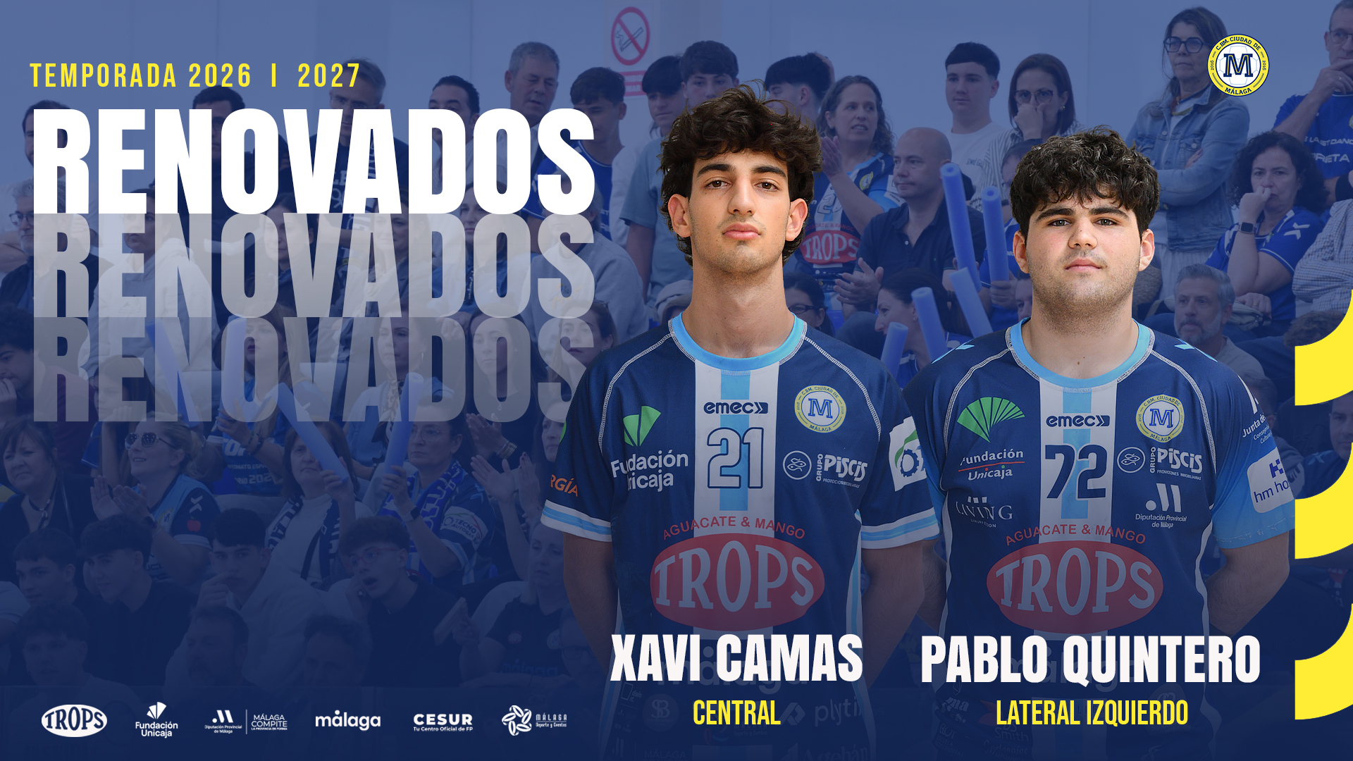 Radio Marca 25 El Trops Málaga asegura la continuidad de las jóvenes promesas Xavi Camas y Pablo Quintero