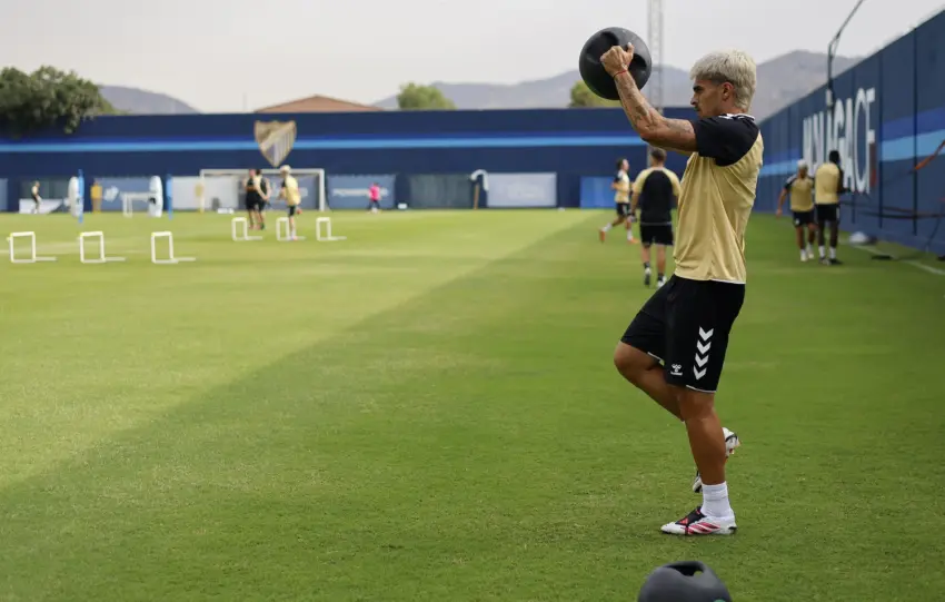 Primer entrenamiento de Juan Cruz con el Málaga CF