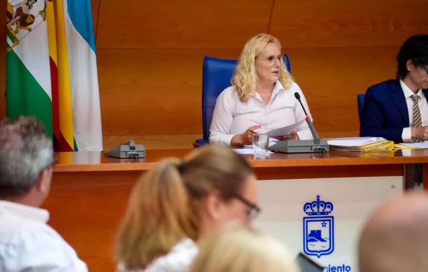 Ana Mula durante la sesion plenaria de hoy