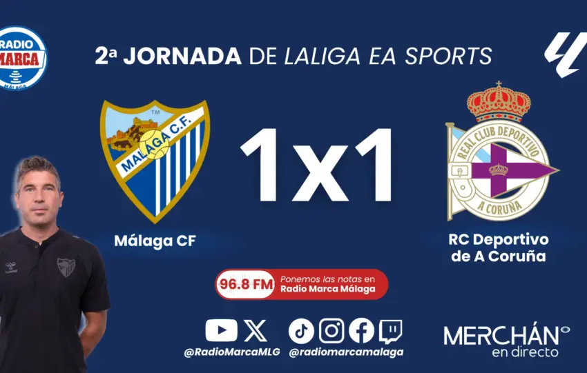 Estas son las notas y el 1x1 del Málaga CF ante el RC Deportivo de A Coruña