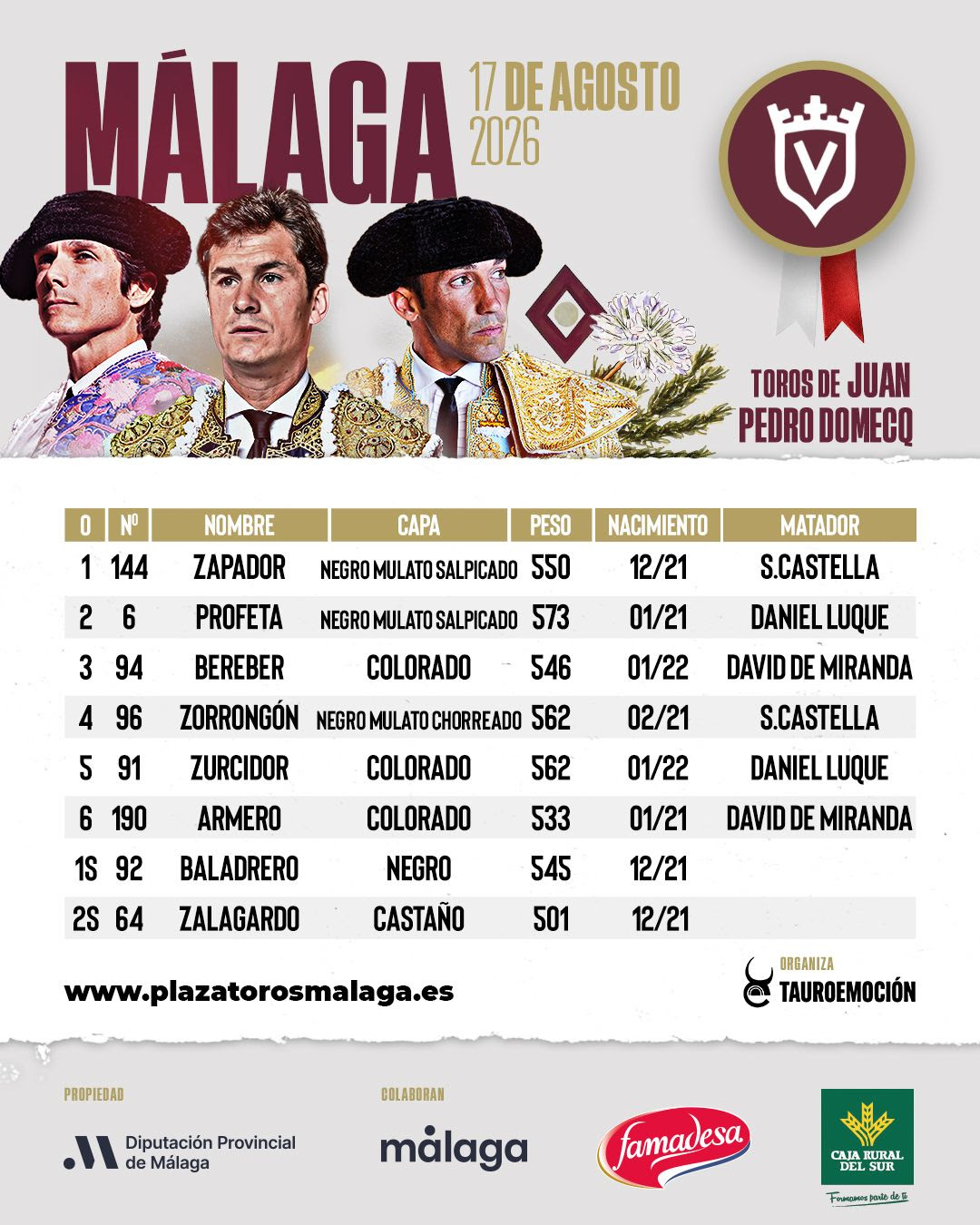 Radio Marca 38 orden lidia toros malaga feria