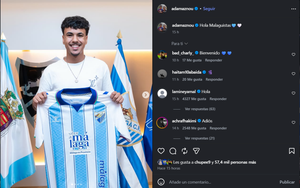 Lamine Yamal y Bryan Zaragoza apadrinan el fichaje de Aznou por el Málaga CF 1 1