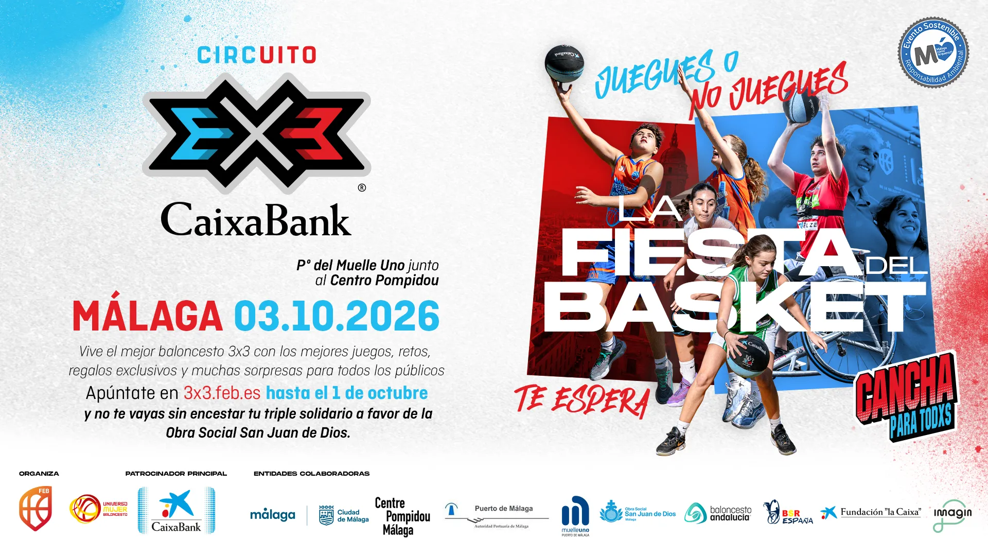 CARTEL CIRCUITO 3X3 CAIXABANK 2026 MALAGA 1920X1080